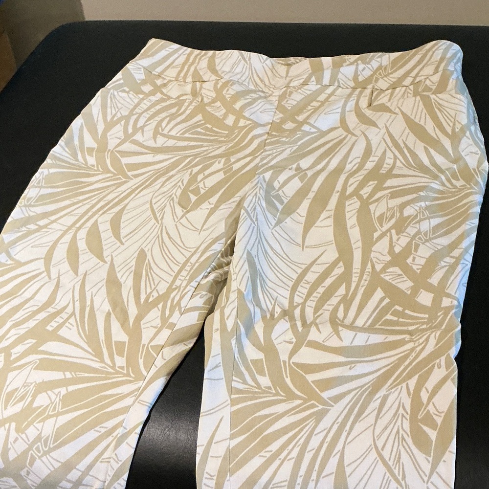 Chico's Beige and White Slimming Pants